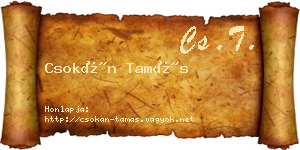 Csokán Tamás névjegykártya